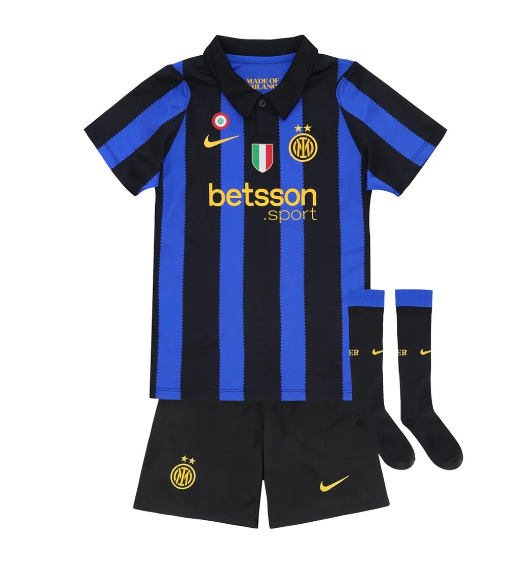 Camiseta y Pantalones para niños Inter Home 2026/27 - Con medias + escudo + parches