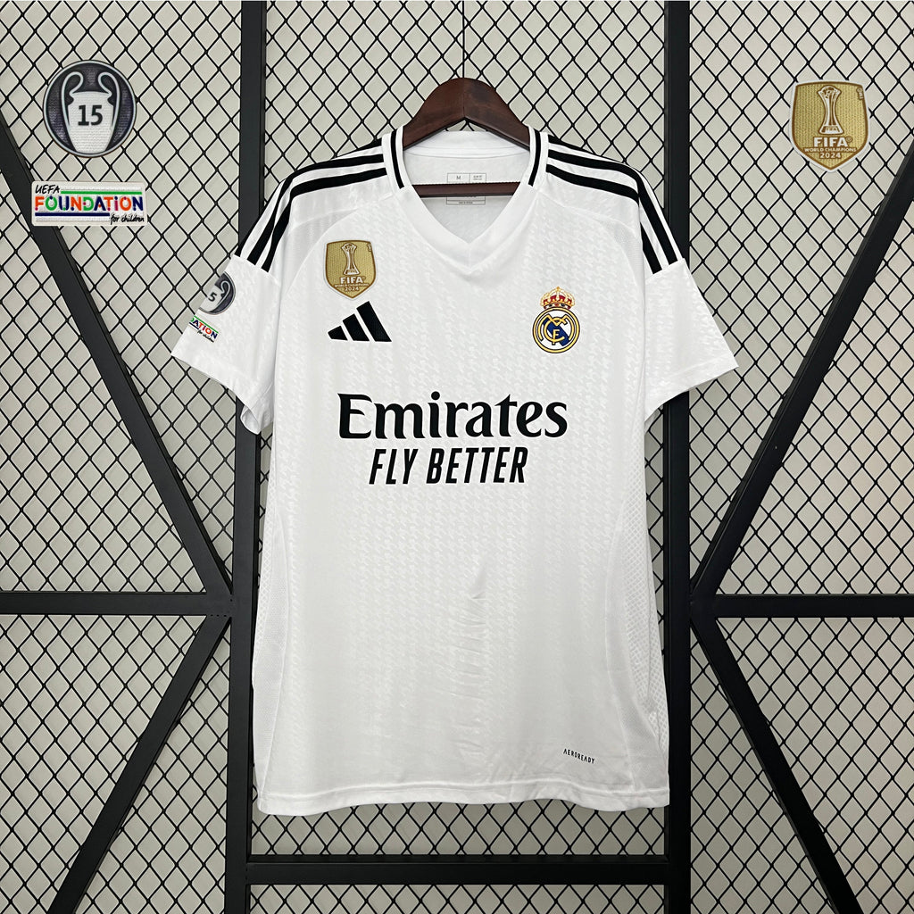 Camiseta Real Madrid Home 24/25 - Con Patch UCL 15