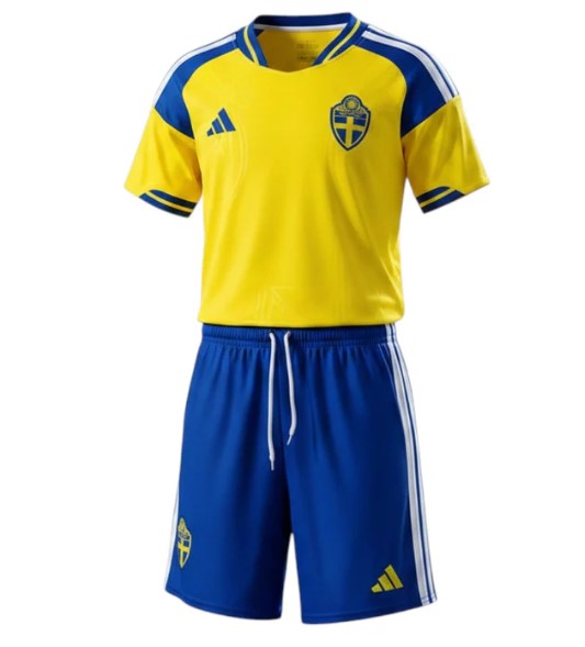 Camiseta y Pantalones para niños Suecia Home 2026/27